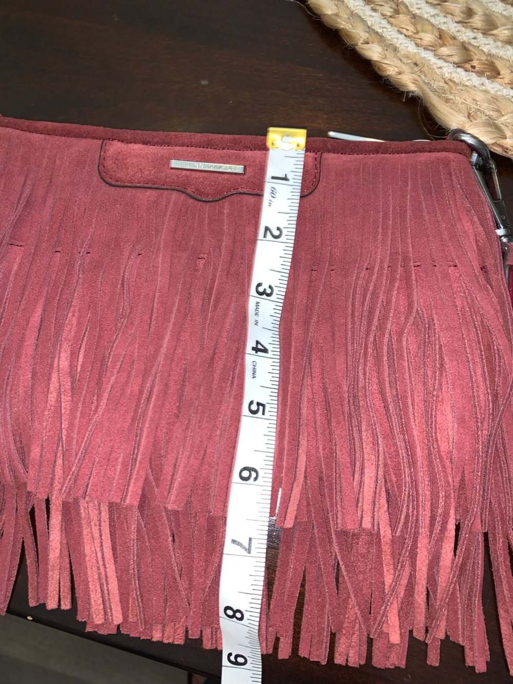 Burgundy, suede leather, Rebecca Minkoff  beautiful crossbody clutch - Picture 12 of 13